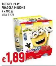 Galassia ACTIMEL PLAY FRAGOLA MINIONS 4 x 100 g offerta