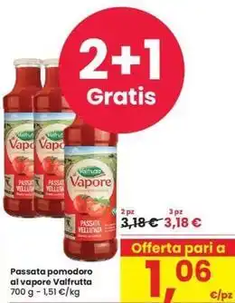 Eurospar Passata pomodoro al vapore Valfrutta 700 g offerta