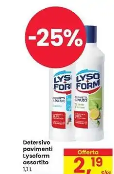 Eurospar Detersivo pavimenti Lysoform assortito offerta
