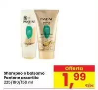 Eurospar Shampoo o balsamo Pantene assortito 225/180/150 ml offerta
