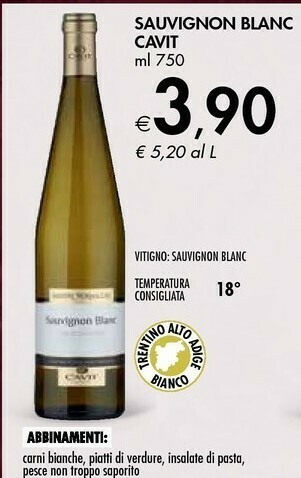 Bennet Cavit Sauvignon Blanc offerta