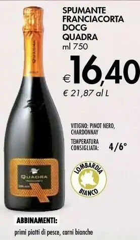 Bennet Spumante Franciacorta Docg Quadra offerta
