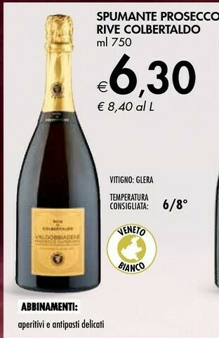 Bennet Spumante Prosecco Rive Colbertaldo offerta