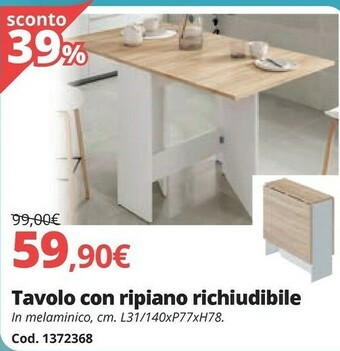 Brico Io Tavolo Con Ripiano Richiudibile offerta
