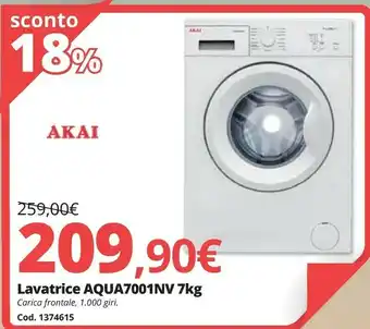 Brico Io Akai Lavatrice AQUA7001NV 7kg offerta