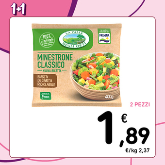 Conad MINESTRONE CLASSICO LA VALLE DEGLI ORTI 400 g offerta