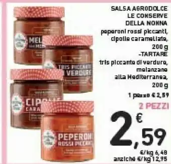 Conad Le Conserve della Nonna Salsa Agrodolce Peperoni Rossi Piccanti offerta