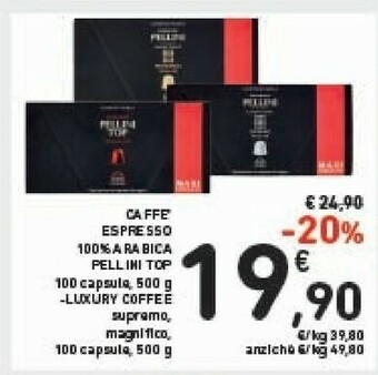 Conad Pellini top Caffe Espresso 100% Arabica offerta