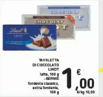 Conad Lindt Cioccolato Al Latte 100 G(ml) offerta