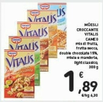 Conad Cameo Vitalis Muesli Croccante Mix Di Frutta 300 G(ml) offerta