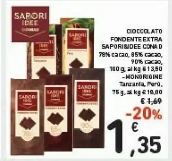 Conad Cioccolato Fondente Extra offerta