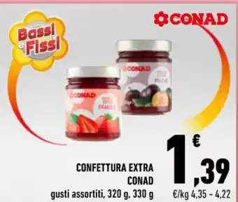 Conad CONFETTURA EXTRA CONAD gusti assortiti, 320 g, 330 g offerta