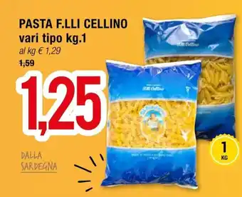 Hardis PASTA F.LLI CELLINO vari tipo kg.1 offerta