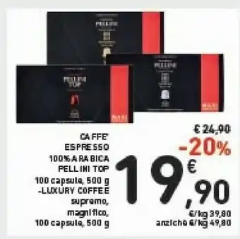 Pellini top Caffe Espresso 100% Arabica
