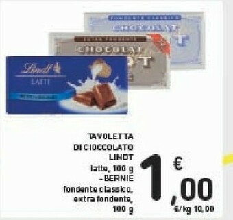 Conad Lindt Cioccolato Al Latte 100 G(ml) offerta