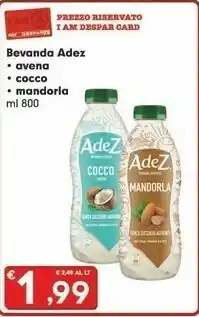 Despar Adez Bevanda Avena/ Cocco/ Mandorla 800 Ml offerta