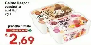 Despar Despar Gelato Fragola Limone E Pesca/ Cacaco Stracciatella E Caffe 1 Kg offerta