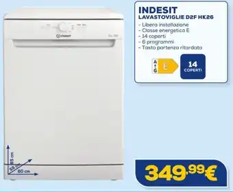 Euronics INDESIT LAVASTOVIGLIE D2F HK26 offerta