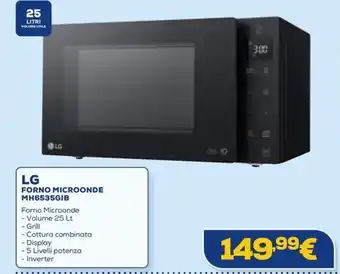 Euronics LG FORNO MICROONDE MH6535GIB offerta