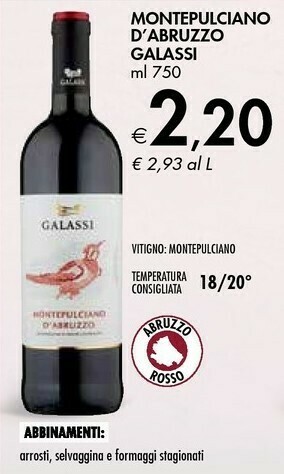 Bennet Galassi Montepulciano D' Abruzzo offerta