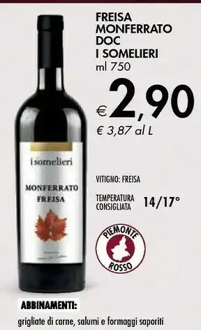 Bennet I somelieri FREISA MONFERRATO DOC offerta