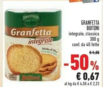 Conad Superstore Buitoni Granfetta Con Farina Integrale 300 G(ml) offerta
