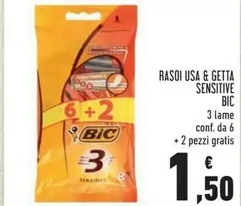 Conad Bic Rasoi Usa & Getta Sensitive offerta