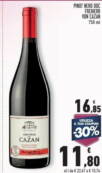 Conad Von Cazan Pinot Nero Doc Freiherr offerta