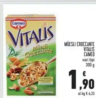 Conad Superstore Cameo Vitalis Muesli Croccante Miele E Mandorle 300 G(ml) offerta