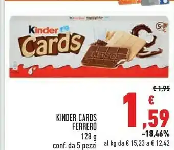 Conad Superstore Ferrero Ferrero - Kinder Cards 128 g(ml) offerta