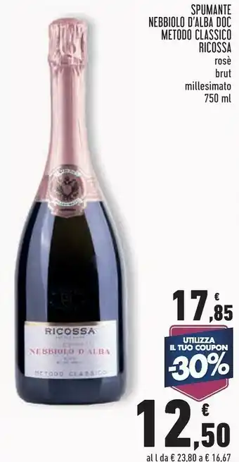 Conad Superstore Metodo Classico Ricossa Nebbiolo D'alba Spumante 750 Ml offerta