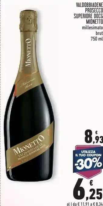 Conad Superstore Mionetto Valdobbiadene Prosecco Vino Frizzante 750 G(ml) offerta