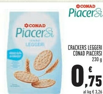 Conad Conad - Crackers Leggeri Piacersi 230 G(ml) offerta