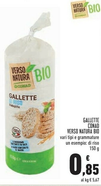 Conad Conad - Gallette Di Riso Verso Natura Bio 150 G(ml) offerta