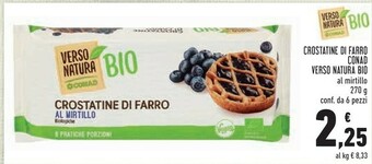 Conad Conad - Crostatine Di Farro Al Mirtillo Biologiche Verso Natura 270 G(ml) offerta