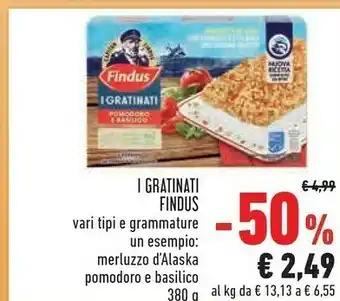 Conad Findus I Gratinati Merluzzo D'Alaska Con Pomodoro E Basilico offerta