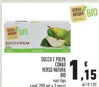 Conad Conad - Succo E Polpa Pera Biologico Verso Natura 600 G(ml) offerta