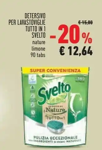 Conad Superstore Svelto Detersivo Per Lavastoviglie Tutto In 1 Nature Limone 90 Tabs offerta
