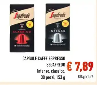 Conad CAPSULE CAFFE ESPRESSO SEGAFREDO intenso, classico, 30 pezzi, 153 g offerta