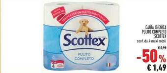 Conad Scottex Carta Igienica Pulito Completo offerta