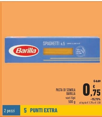 Conad Superstore Barilla Spaghetti N.5 Integrale 500 G(ml) offerta