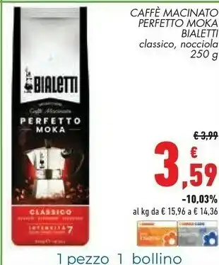 Conad Superstore Bialetti Caffè Macinato Perfetto Moka offerta
