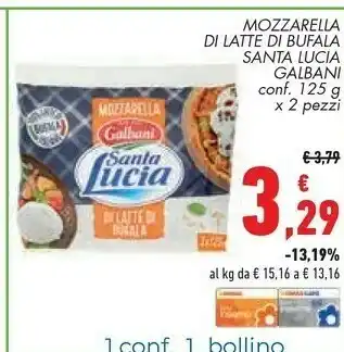 Conad Galbani Mozzarella Di Latte Di Bufala Santa Lucia offerta