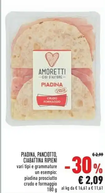 Conad Amoetti Piadina Ripieni offerta