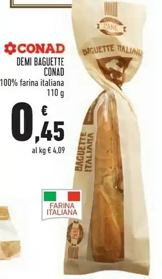 Conad Conad Demi Baguette 100% Farina Italiana offerta