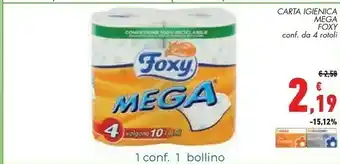 Conad Foxy Carta Igienica Mega offerta
