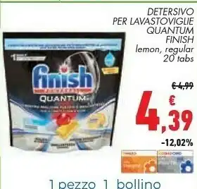 Conad Finish Detersivo Per Lavastoviglie Quantum Lemon / Regular offerta