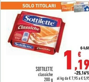 Conad Mondelez Sottilette Le Originali Classiche offerta