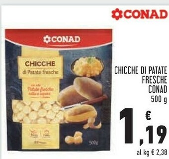 Conad Conad - Chicche Di Patate Fresche Con Sole Patate Fresche Cotte A Vapore 500 G(ml) offerta