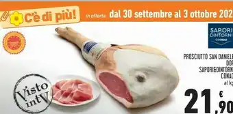 Conad Conad Sapori Dintorni Prosciutto San Daniele offerta